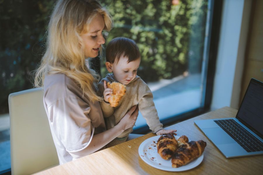 Mom and daughter having lunch