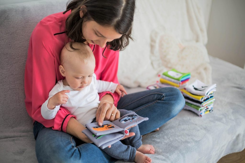 Mom and child playing